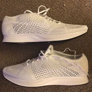 Nike Flyknit Racer Triple White Size 13